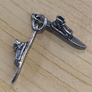 .925 Winter Skis Sterling Silver Jewelry Charm